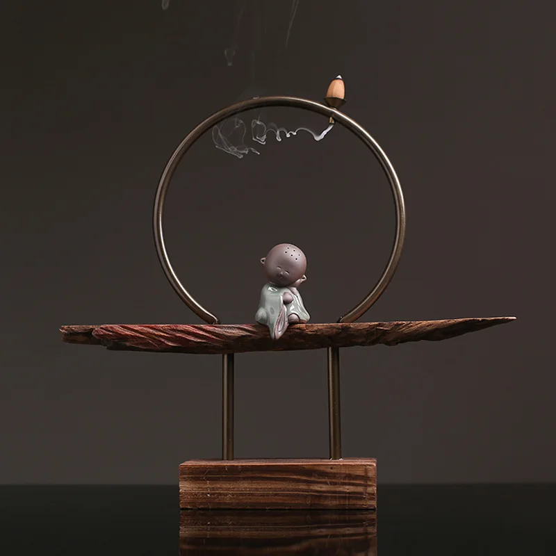 Курильница из сандалового дерева с деревянной основой|backflow incense burner|incense burnerincense