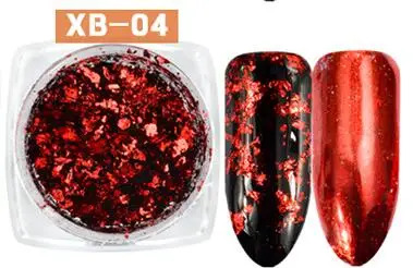 XB04 0,2 г/кор. DIY нерегулярные пигмент Блестки для ногтей хлопья блестки порошок «Волшебное зеркало» блестит золотой и серебряный цвета для художественного оформления ногтей - Цвет: XB04