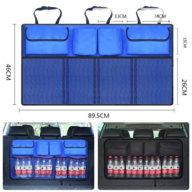 

Universal 46 x 89 cm Large Size Storage Bag for Auto Car Organizer Trunk Rear Back Seat Storage Bag Mesh Net Pocket Storage Bag