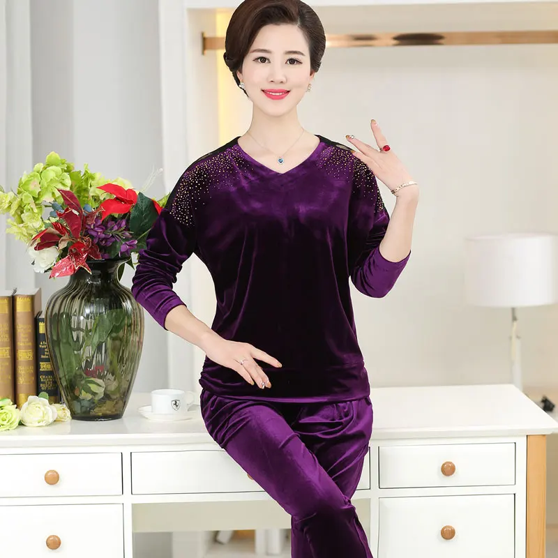 Женская одежда больших размеров сезон весна-осень 2023 Бархатный спортивный