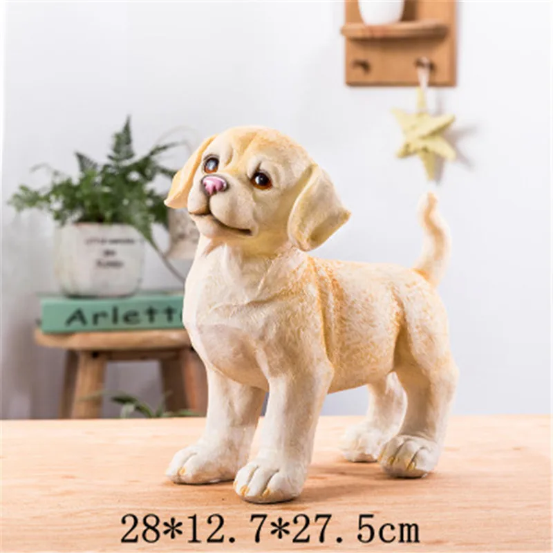 Animal Cute Puppy Statue Golden Retriever Dalmatian Creative Decor Action Figure Toy Resin Home Birthday Gift Boxe P802 | Игрушки и