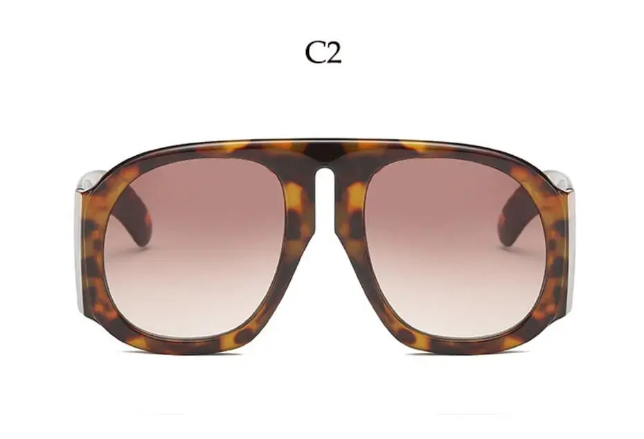 C2 leopard tea Женские крупные солнцезащитные очки винтажная, брендовая, дизайнерская большие солнцезащитные очки женские солнцезащитные очки градиентные солнцезащитные очки Oculos Gafas - Цвет линз: C2 leopard tea