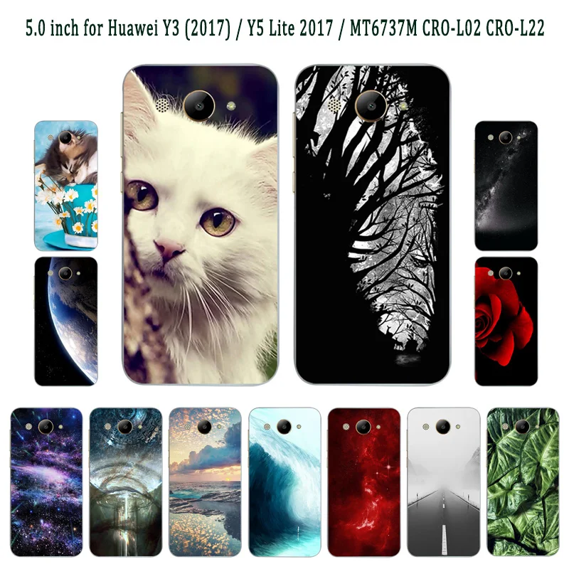 Чехлы для Huawei Y3 2017 с рисунком сна 5 0 дюйма мягкие силиконовые чехлы Y5 Lite MT6737M CRO-L02 |