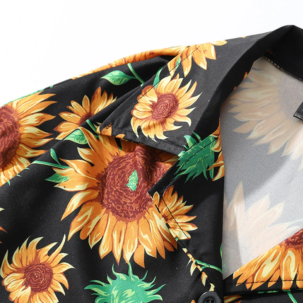 Chemise цветочные рубашки мужские летние повседневные с коротким рукавом пляжный топы Свободные повседневные блузки мужские Гавайские рубашки топы Мужские рубашки WW
