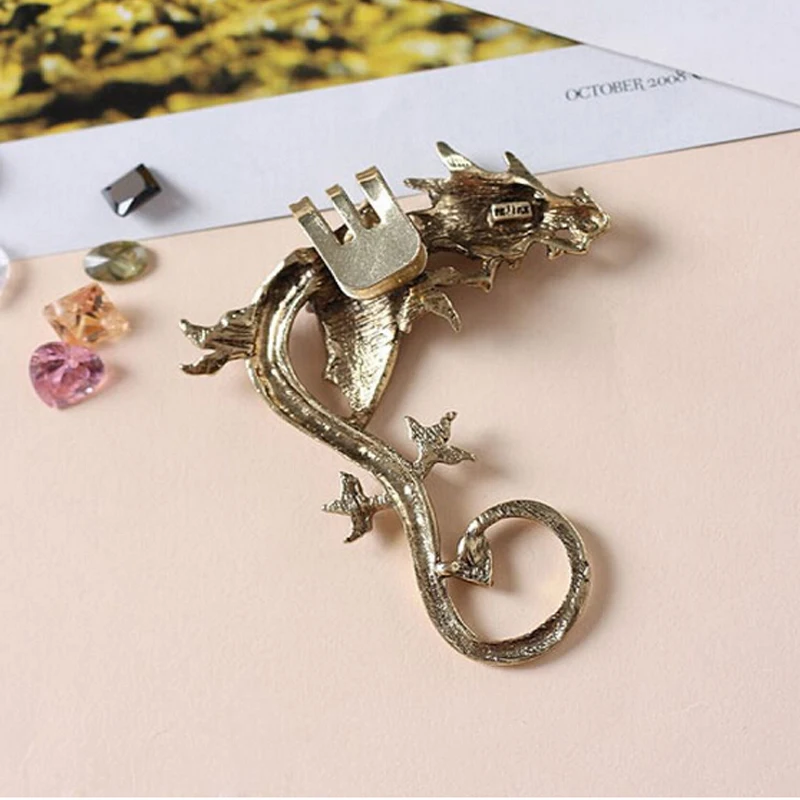 Новое поступление индивидуальные серьги каффы в стиле панк драконы клипсы для