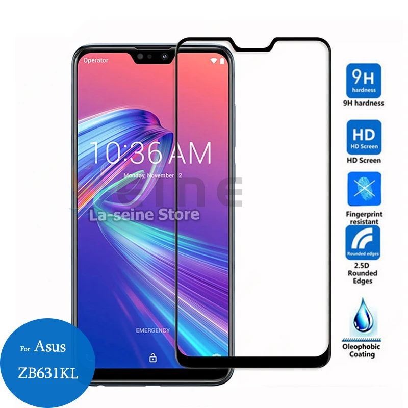 Для Asus Zenfone Max Pro M2 ZB631KL полное покрытие экрана протектор 9H защитная пленка из