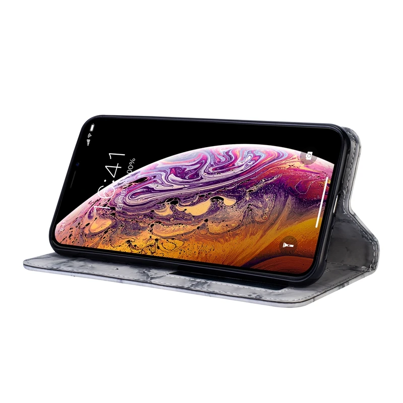 Мраморный блестящий кожаный чехол кошелек со звездой Луны для Iphone XS MAX XR X 10 8 7 6 S SE 5