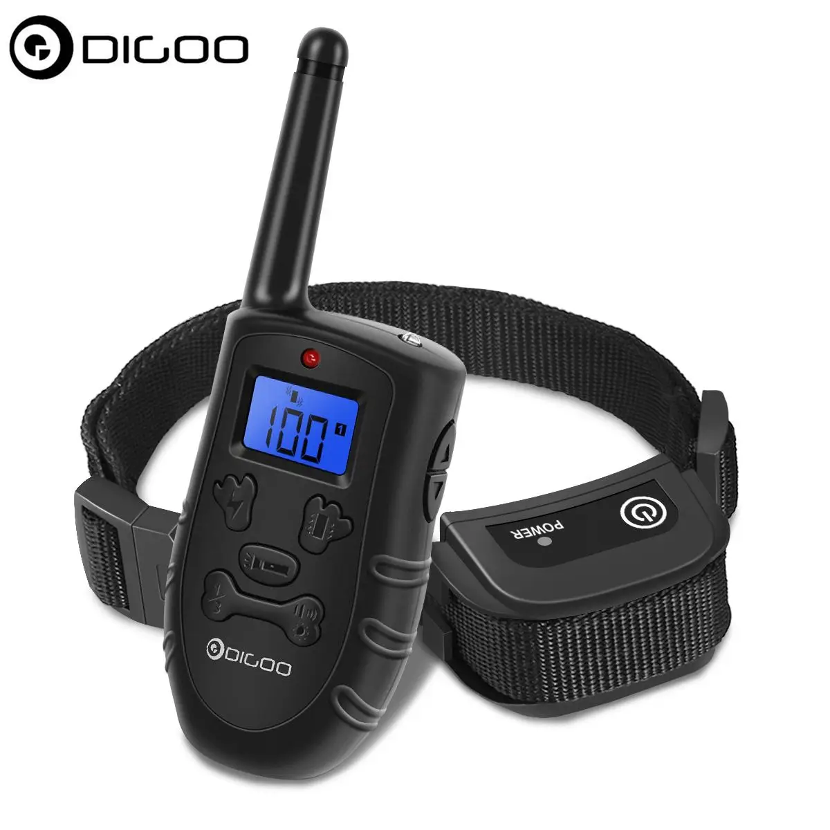 Digoo DG-PPT1 перезаряжаемый электронный ошейник для собак принадлежности для дрессировки собак звуковой сигнал/вибрация/Статическая стимуляция Стоп лай 330 ярдов