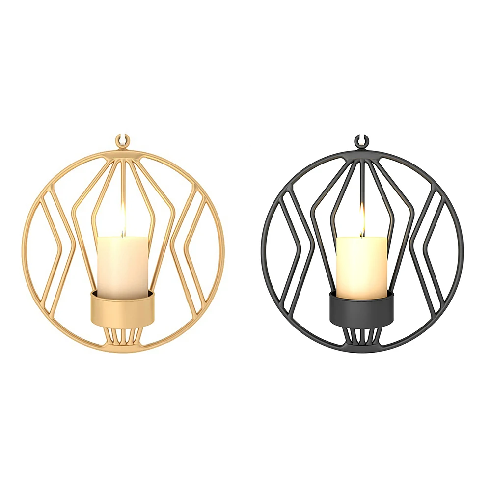 Nordic Style Creative 3D Geometric Candlestick Metal Wall Candle Holder Sconce Matching Small Tealight Home Ornaments | Дом и сад