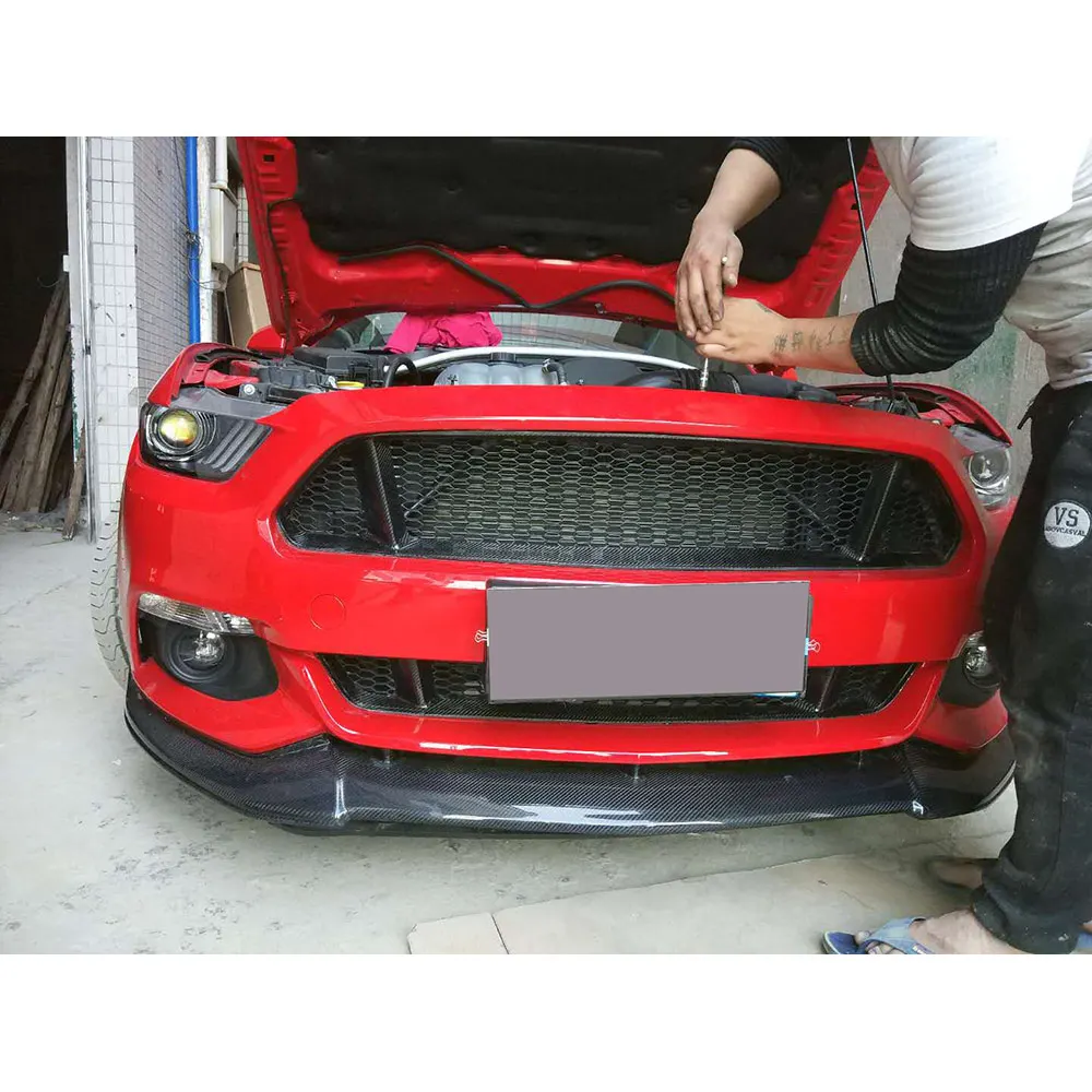 Для Ford Mustang 2015 2016 2017 Настоящее углеродное волокно автомобильный передний бампер