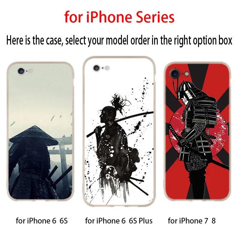 Японский самурайский силиконовый мягкий чехол для телефона iPhone 13 12 11 Pro X XS Max XR 8 7 6