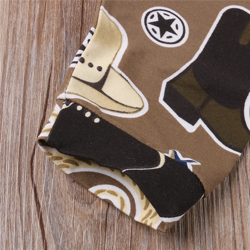 Комбинезон для новорожденных мальчиков и девочек с ковбойскими буквами брюки