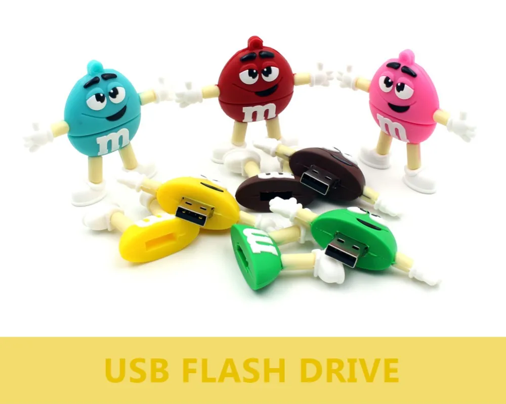 Usb флеш-накопитель, флеш-накопитель, 8 ГБ, 16 ГБ, 32 ГБ, 64 ГБ, 128 ГБ, u диск, милый мм, радуга, бобы, объемная флеш-карта