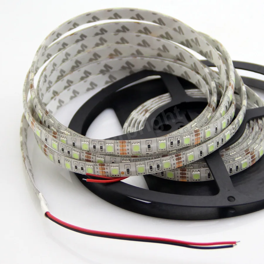 New Arrival 10 Rolls 50 Meter SMD 5050 Led Strip Flexible Light 60leds/m IP65 Waterproof DC12V Dream Color Ice Blue 5m/lot | Лампы и