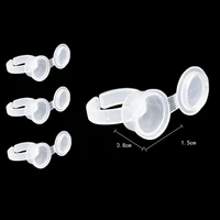 plastic nail art tattoo glue pallet holder eyelash extension rings adhesive pigment holders ink ring cup with cover