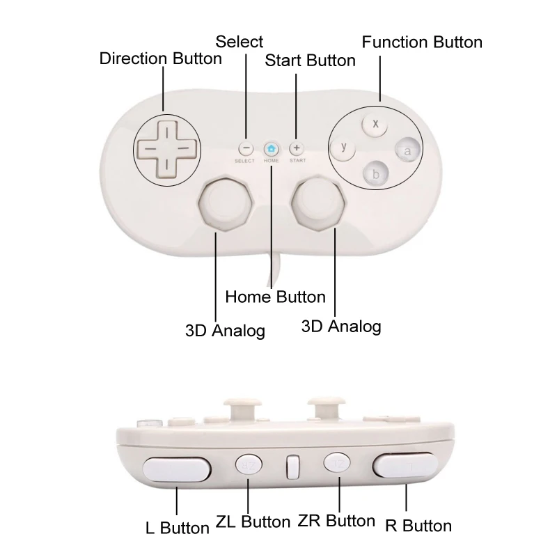 Мини классический контроллер Pro для Nintendo Wii аксессуары пульта дистанционного
