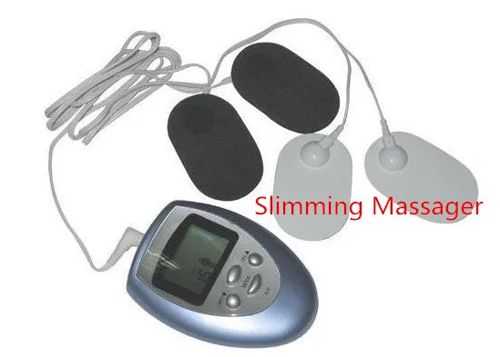 2sets Mini Electric Slimming Massager Pulse Muscle Burn Fat pain fitness with 4 pads |