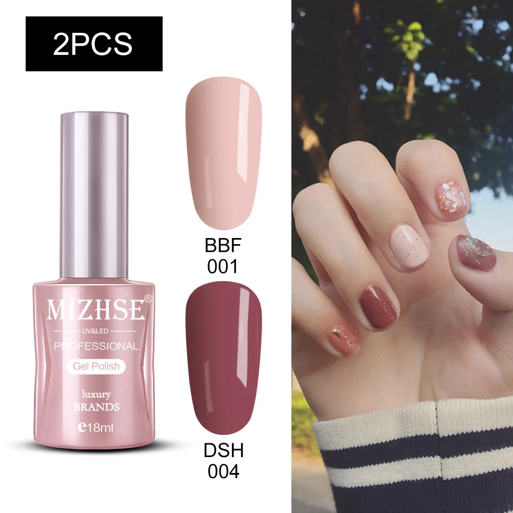 2GELS-03 MIZHSE Nail Polishes 18ml Vernis Semi Permanant UV Gel Polish Hybrid Nail Art Lacquer For Stamping Soak off Varnish Gel - Color: 2GELS-03