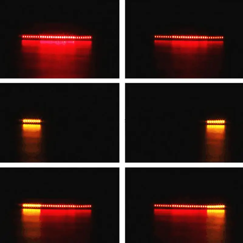 48 светодиодный 3528 3014 smd двойной цвет желтый красный свет лента для мотоцикла поворотник задний тормоз стоп водонепроницаемая лампа