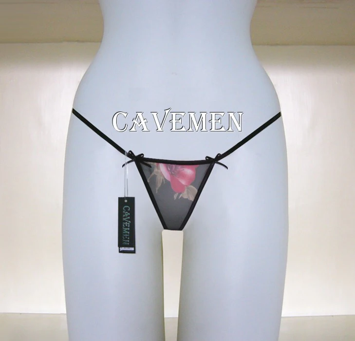 Прозрачные шифоновые женские стринги с цветочным принтом * 1767 нижнее белье