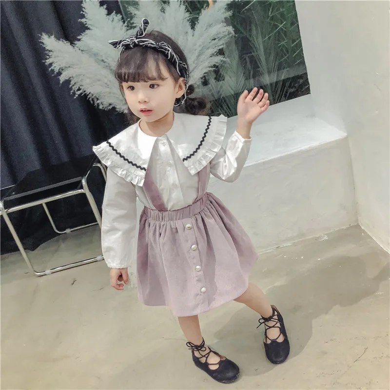 Dfxd/Весенняя детская одежда для девочек комплект с длинным рукавом однобортный