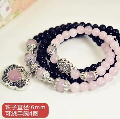 Корейский модный новый браслет из бисера натуральный камень женский