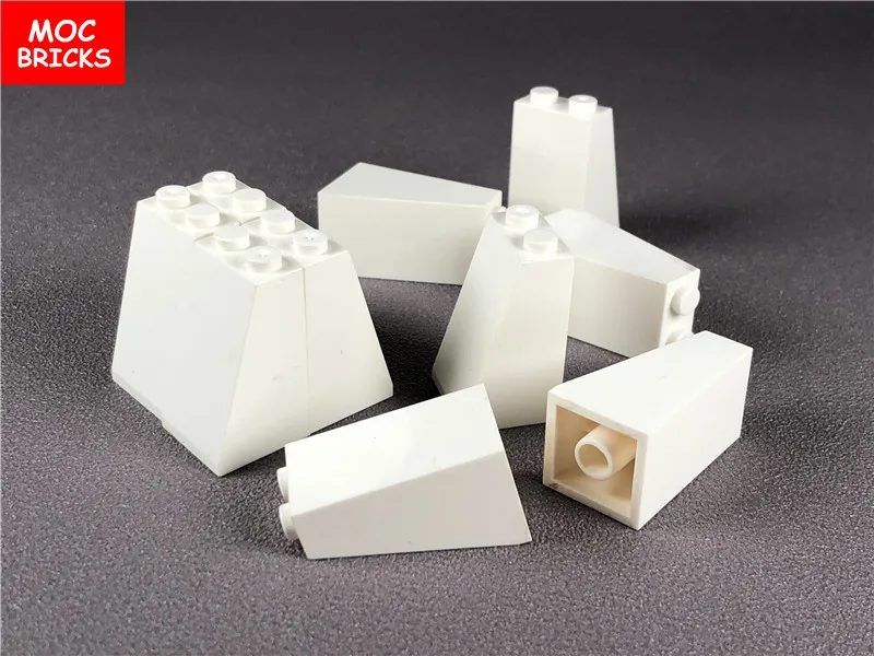 10 шт./лот MOC кирпичи белый наклон 75 2x2x3 неопределенный Тип Гвоздика подходит для 3684