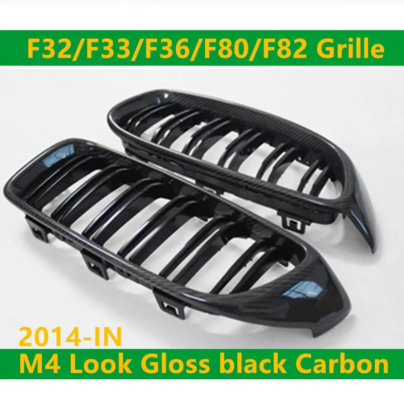 F32 F33 Передняя решетка для почек из углеродного волокна BMW M4 F82 M3 F80 F83 2014 + 428i 420i