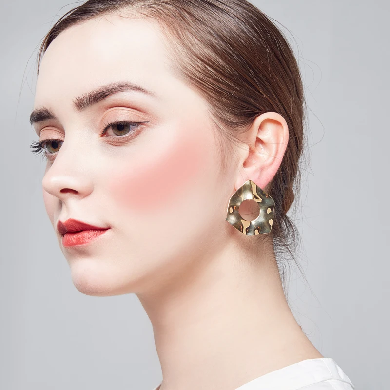 2018 New fashion jewelry brass big ear post Silver shiny Plate large irregular wave punk Hoop Earrings party For Women wholesale | Украшения