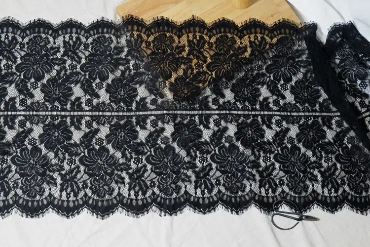 Ярдов/партия дюйма ширина 46 см черно-белая кость автомобиля отделка кружевом с
