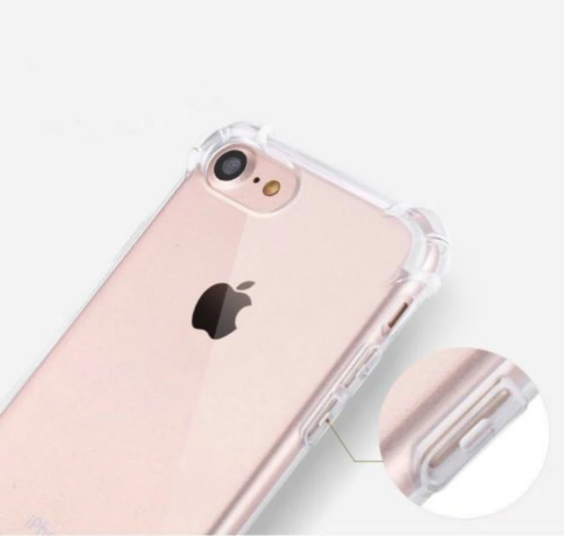 Ударопрочный ТПУ Гибридный резиновый Прозрачный мобильный телефон чехол для Apple