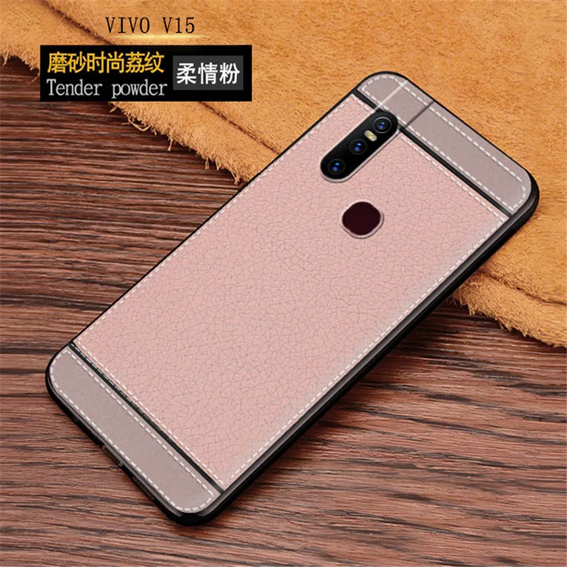 For VIVO V15 Case cover Leather Texture Soft TPU protection pouch phone capa vivo V 15 back bumper coque bag |