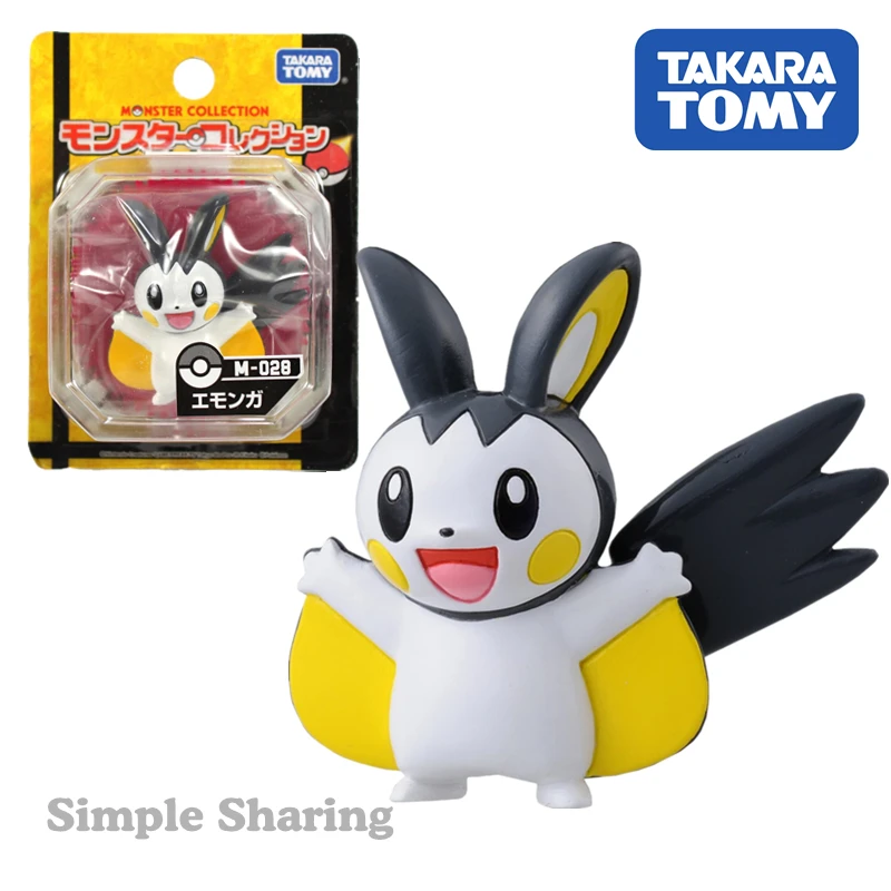 Фигурка покемона TAKARA TOMY Коллекционная Коллекция монстров Лидер продаж Emonga Литые