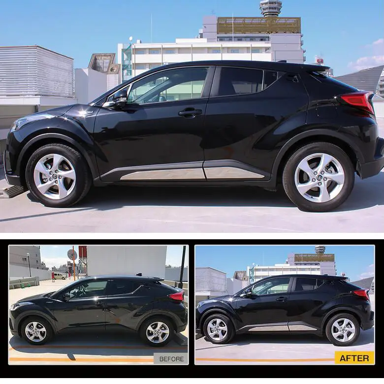 Верхняя Отделка боковой двери из нержавеющей стали SUS304 для Toyota CHR C HR 2017 UP|overlay| |