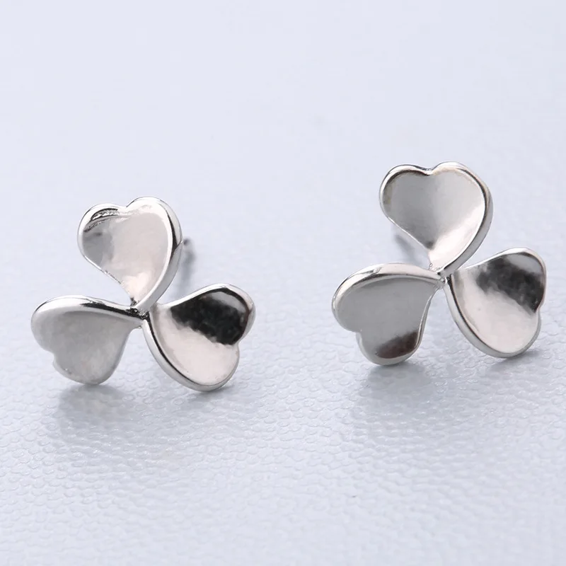 Clover 925 пробы серебряные сплайсинга милые серьги-гвоздики с животными для женщин Повседневный стиль серьги для девочки личность Стерлинговое Серебро-ювелирные изделия - Окраска металла: Clover