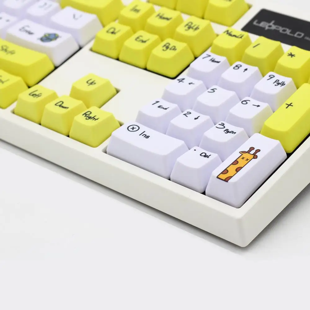 YMDK OEM профиль животных краситель подлежащая покраске PBT колпачок для клавиш 108