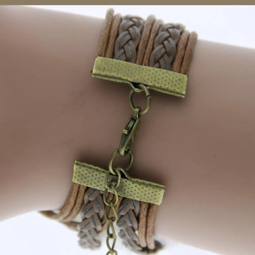 VC-LADY Bracelet 2016 Antique Leather Hand cuffs Fashion Bracelets Watch Fine B4 ABC |