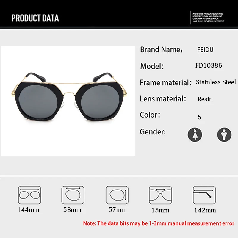 Женские круглые солнцезащитные очки FEIDU в стиле ретро брендовые дизайнерские