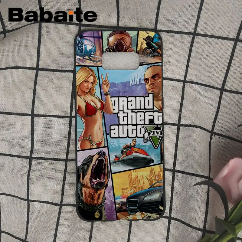 Babaite Grand Theft Auto GTA V TPU черный чехол для телефона Samsung Galaxy s9 s8 plus note 8 note9 s7 s6edge