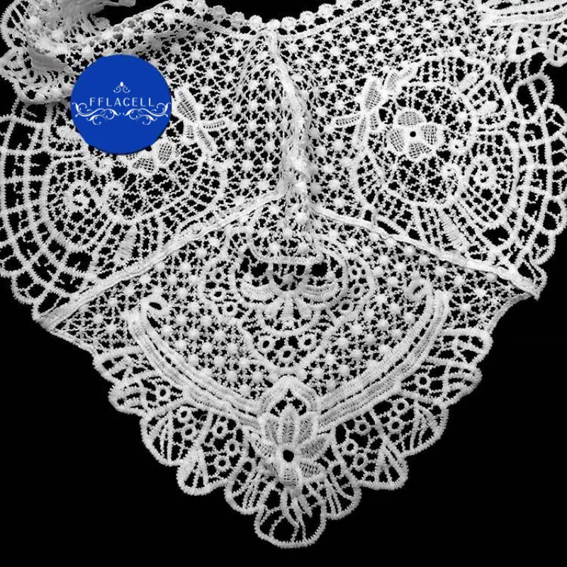 Белый кружевной воротник с вырезом FFLACELL двухсторонний костюм для шитья