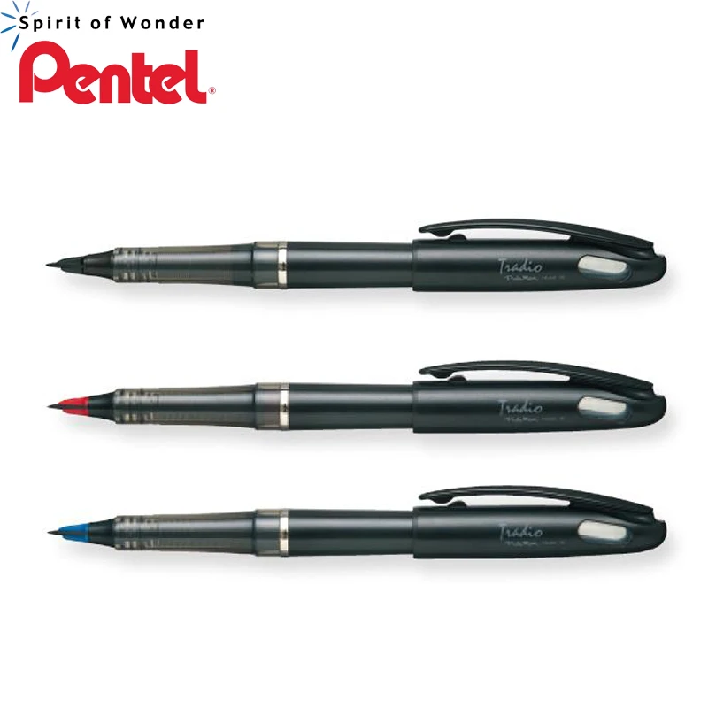 Оригинальная ручка Pentel TRJ50 с фетровым наконечником 0 4 мм 7 черная/красная/синяя