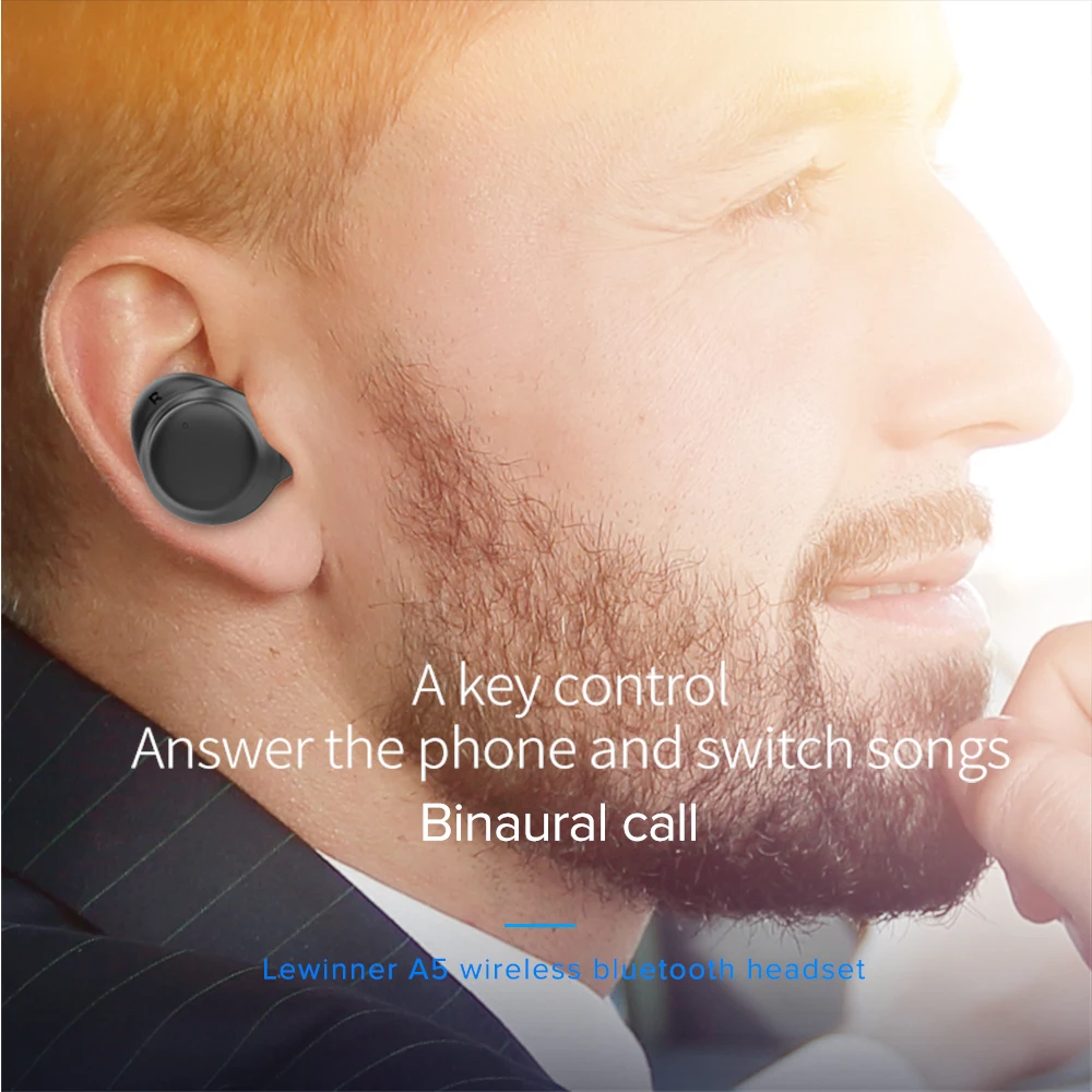 Lewinner A5, Bluetooth 5,0, беспроводные наушники, TWS, спортивные наушники, гарнитура, наушники для телефона