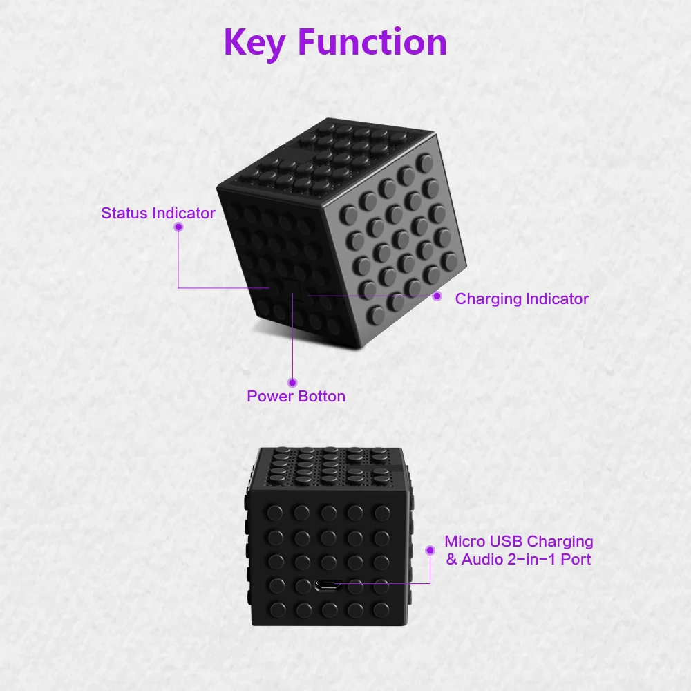 Bluetooth speaker Portable Wireless 4.0 for PC Phone with NFC 3D Stereo Music Surround Support USB | Электроника