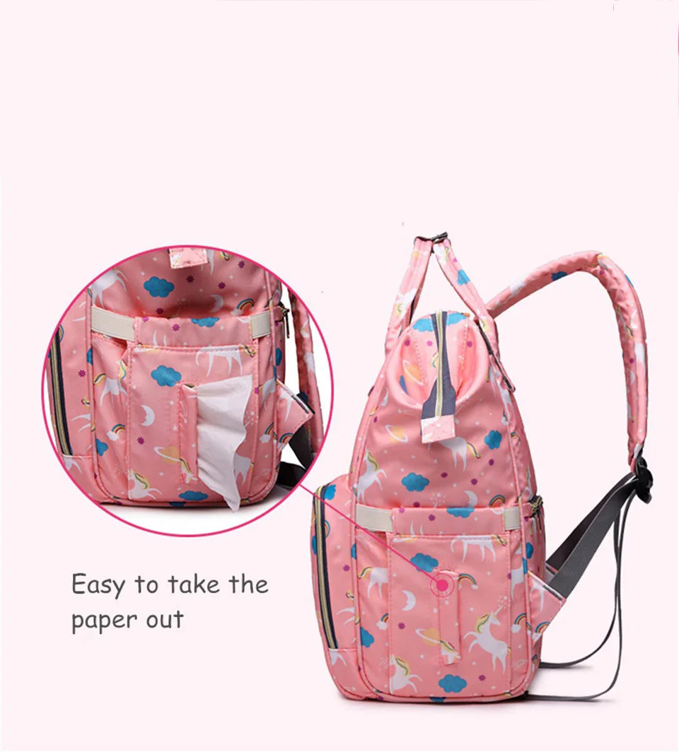 Сумка для подгузников с принтом единорога водонепроницаемый рюкзак мам и сумка