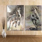 Винтажная абстрактная живопись маслом лошади в Европейском стиле, постер на холсте с животными, современное искусство, Настенная картина для гостиной, Декор