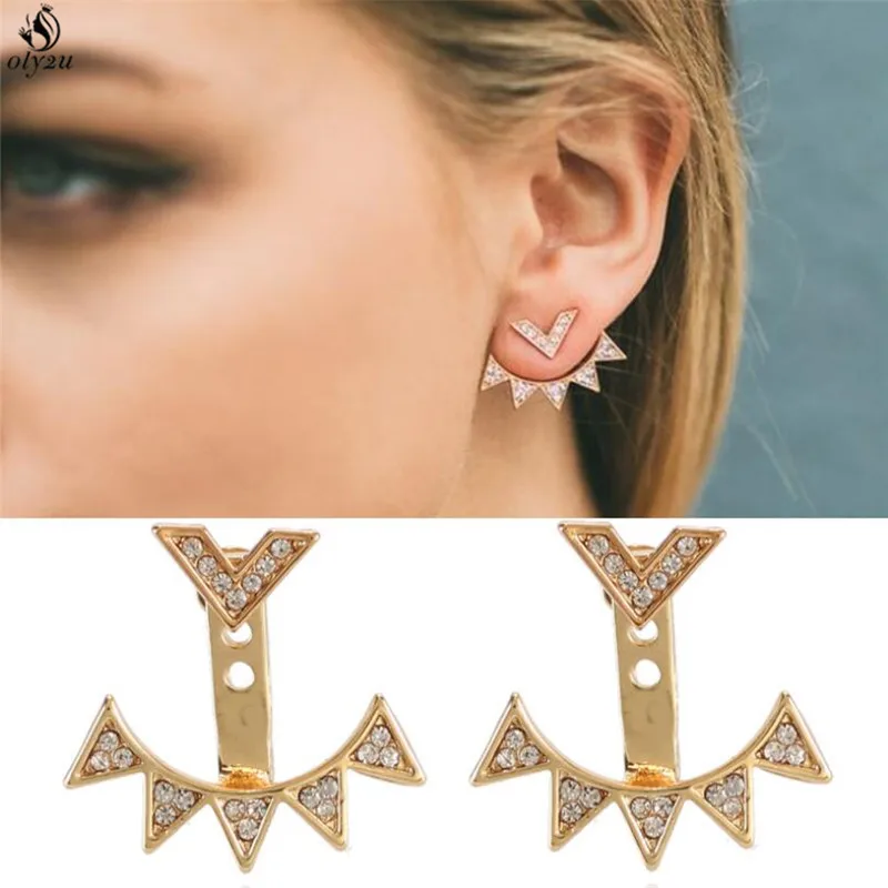 Женские изогнутые серьги Oly2u с геометрическим рисунком Элегантные корейские