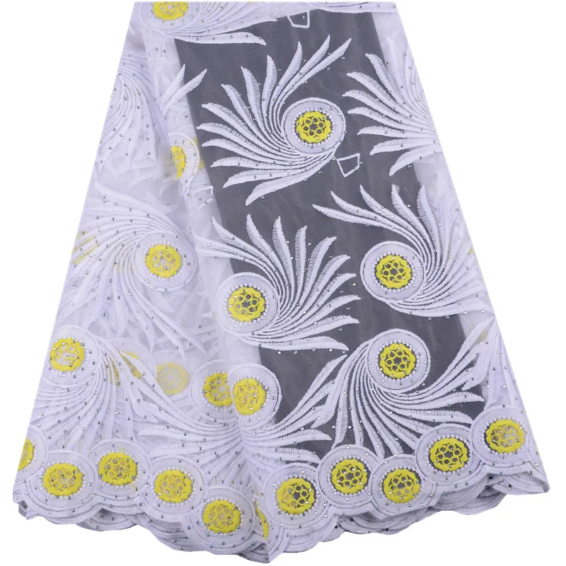 

Latest Hot Sale African Laces Fabrics Embroidered High Quality French Lace Fabric Nigerian Net tulle Lace Fabric A1438
