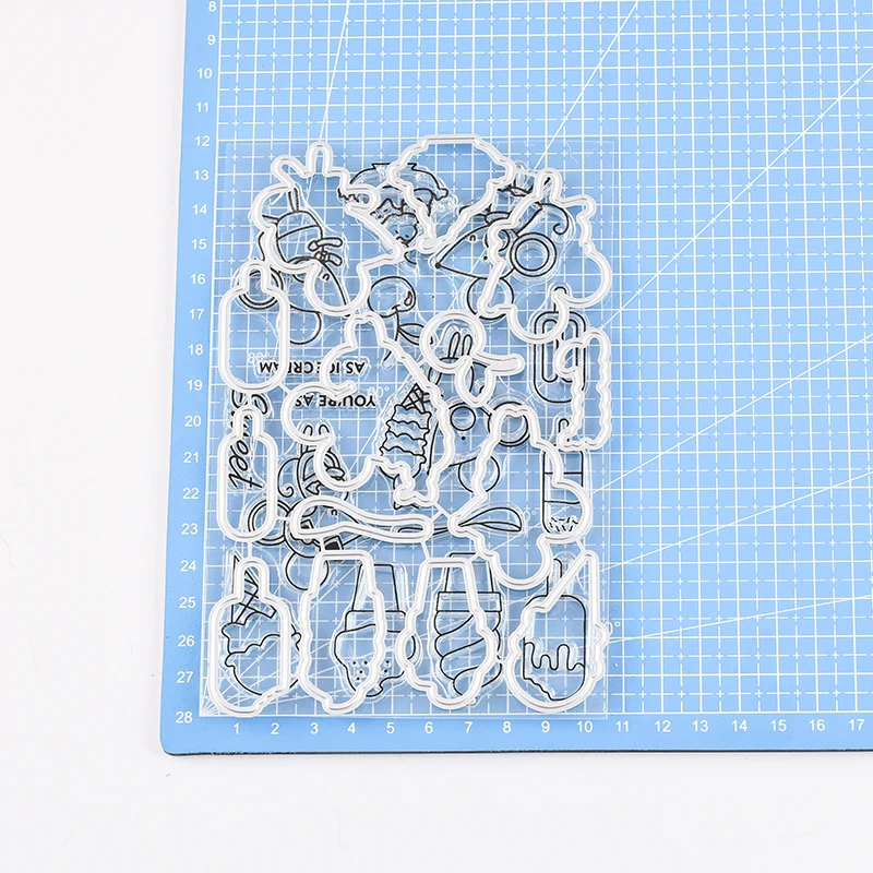 Сладкое мороженое мышь прозрачный штамп и металлические режущие штампы печать DIY