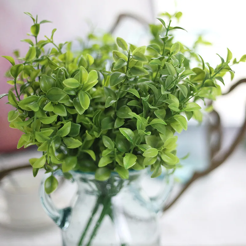 

5/10PCS Fresh New Artificial Green Plants Fake Grass Bundles Fakes Plastic Office Beautiful Home Flowers Christmas Decorations