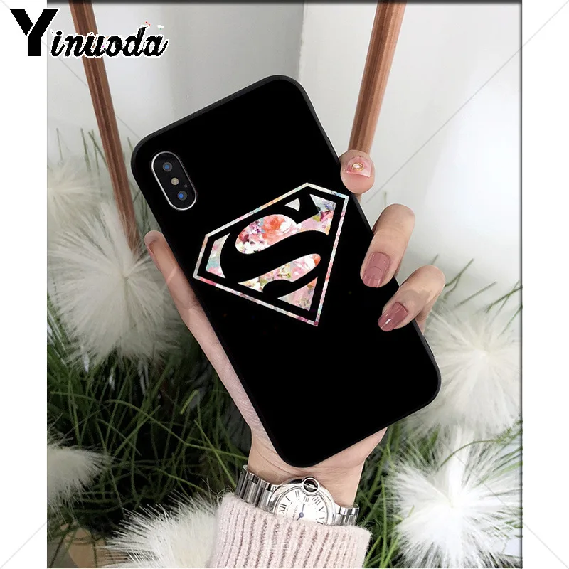 A6 Yinuoda DC hero Супермен Силиконовый мягкий ТПУ Черный чехол для телефона для iPhone X XS MAX 6 6s 7 7plus 8 8Plus 5 5S SE XR - Цвет: A6